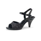 Fabulicious™ Glitzer Sandaletten Belle Riemchensandalen schwarz Damen