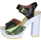 Suky Brand  Pumps sandalen grün schwarz leder BS18
