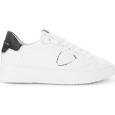 Philippe Model  Sneaker Sneaker Temple in weißem Leder mit schwarzem und silbernem