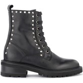 Via Roma 15  Damenstiefel Amphibien Stiefeletten in schwarzem Leder mit