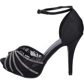 Top Women  Sandalen pumps schwarz textil satin AM861