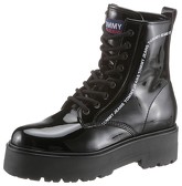 TOMMY JEANS Plateaustiefelette PATENT LACE UP BOOT