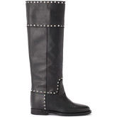 Via Roma 15  Damenstiefel Stiefeletten in Leder mit applizierten Nieten und