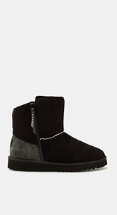 Kurzer Winterbootie mit Webfell-Futter