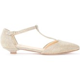 L'arianna  Halbschuhe Ballerina  in lurex platino con cinturino a T