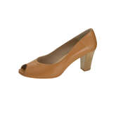 Wenz Peeptoe Schlupf Klassische Pumps cognac Damen