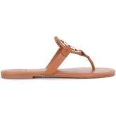 Tory Burch  Sandalen Sandalen Miller in Leder Naturbraun mit roségoldenem Logo