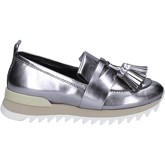 My Grey Mer  Damenschuhe MY mokassins silber glänzendem leder BX38