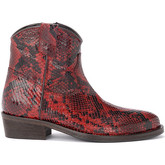 Via Roma 15  Stiefeletten Western-Stiefeletten in rotem Leder mit Pythonprint