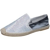 Sara Lopez  Damenschuhe espadrilles silber textil strass BY241