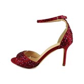 Lella Baldi  Sandalen sandalen rot satin strass AH824