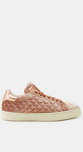 Trend-Sneaker mit Kreuzsteppung, aus Samt