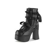 Demonia® Steampunk Booties Charade Klassische Stiefeletten schwarz Damen